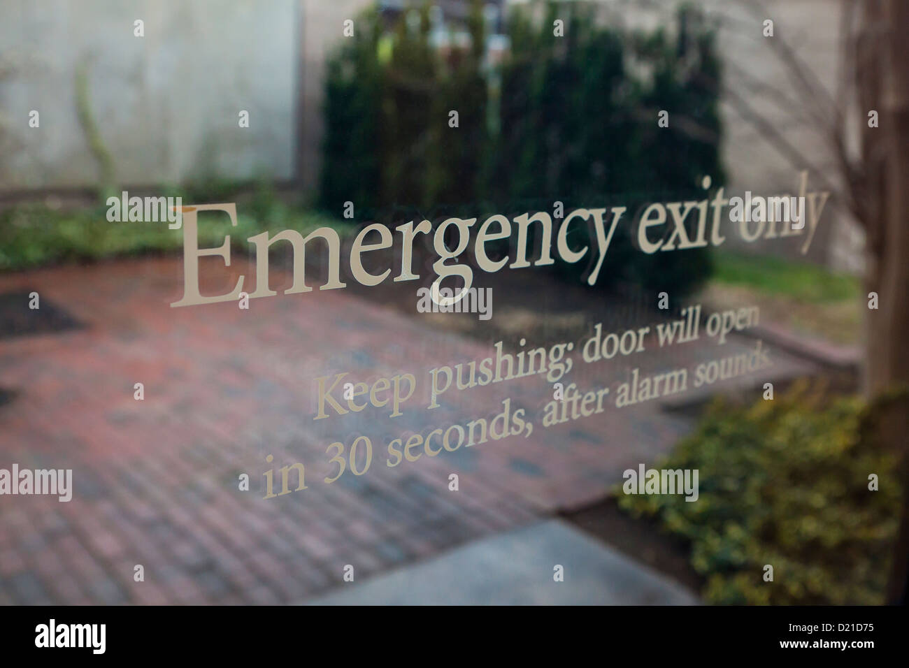 Emergency exit sign Stock Photo