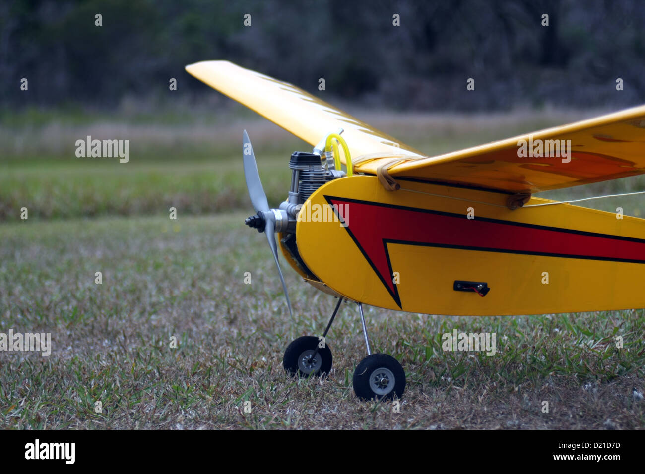 Radio control model airplane with a petrol engine Stock Photo