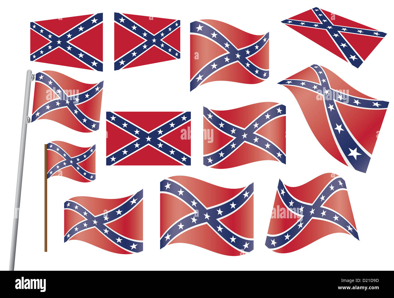 set of Confederate flags Stock Photo Alamy
