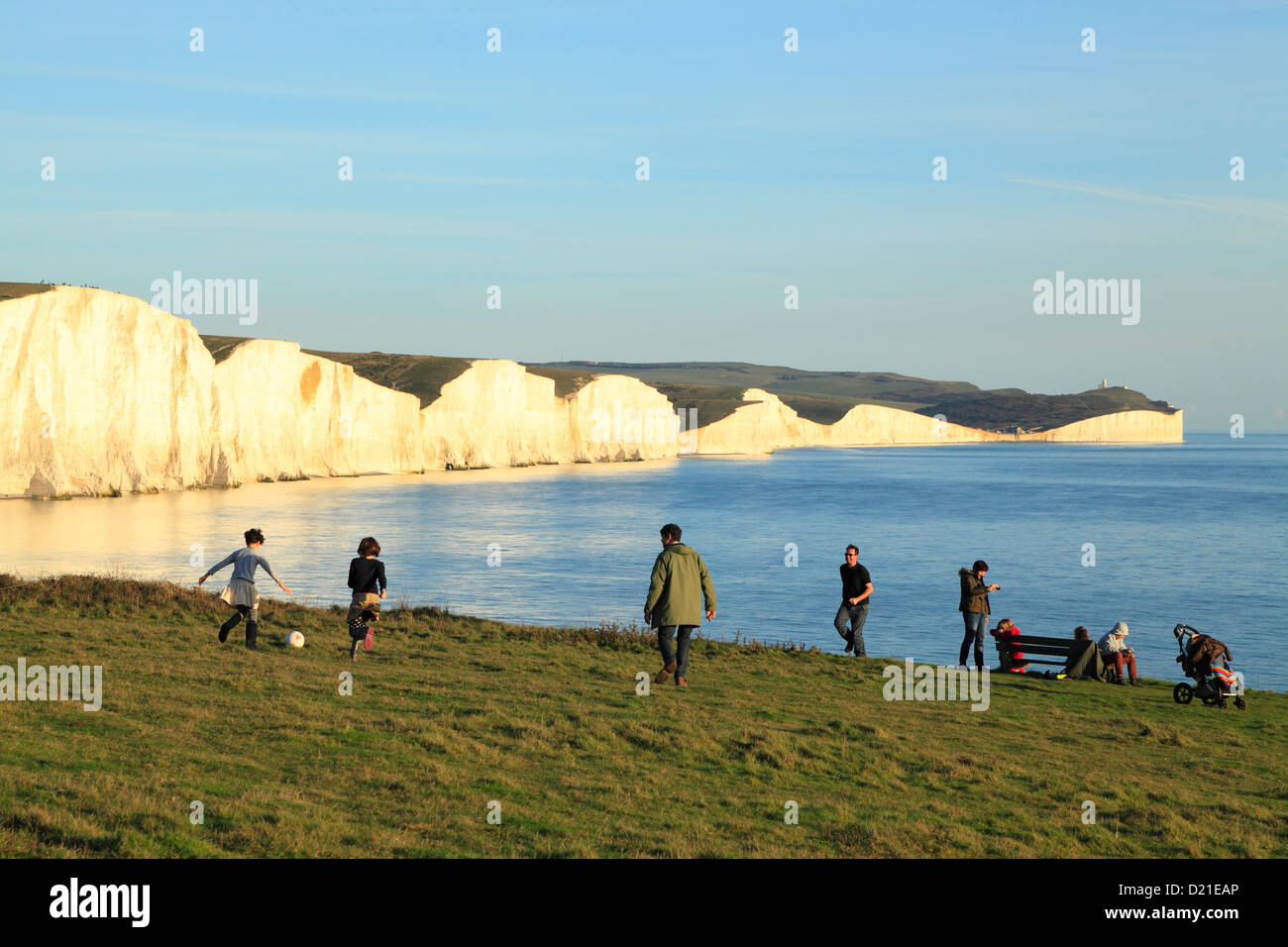 Seven Sisters coastline from Seaford Head East Sussex England UK GB Stock Photo