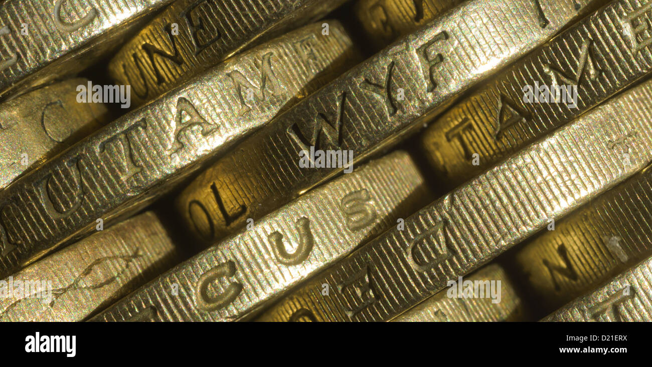 British pound coins Stock Photo