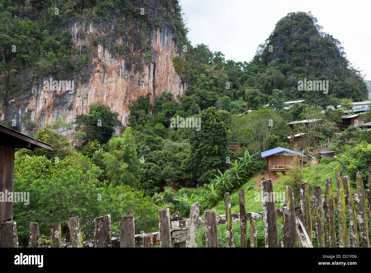 Remote thai village in the Mae Hong Son province, north Thailand Stock Photo