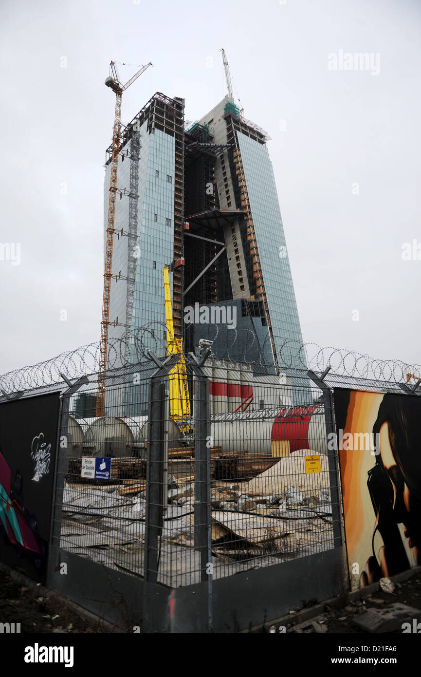 Picture of the new European Central Bank Building in Frankfurt Stock Photo