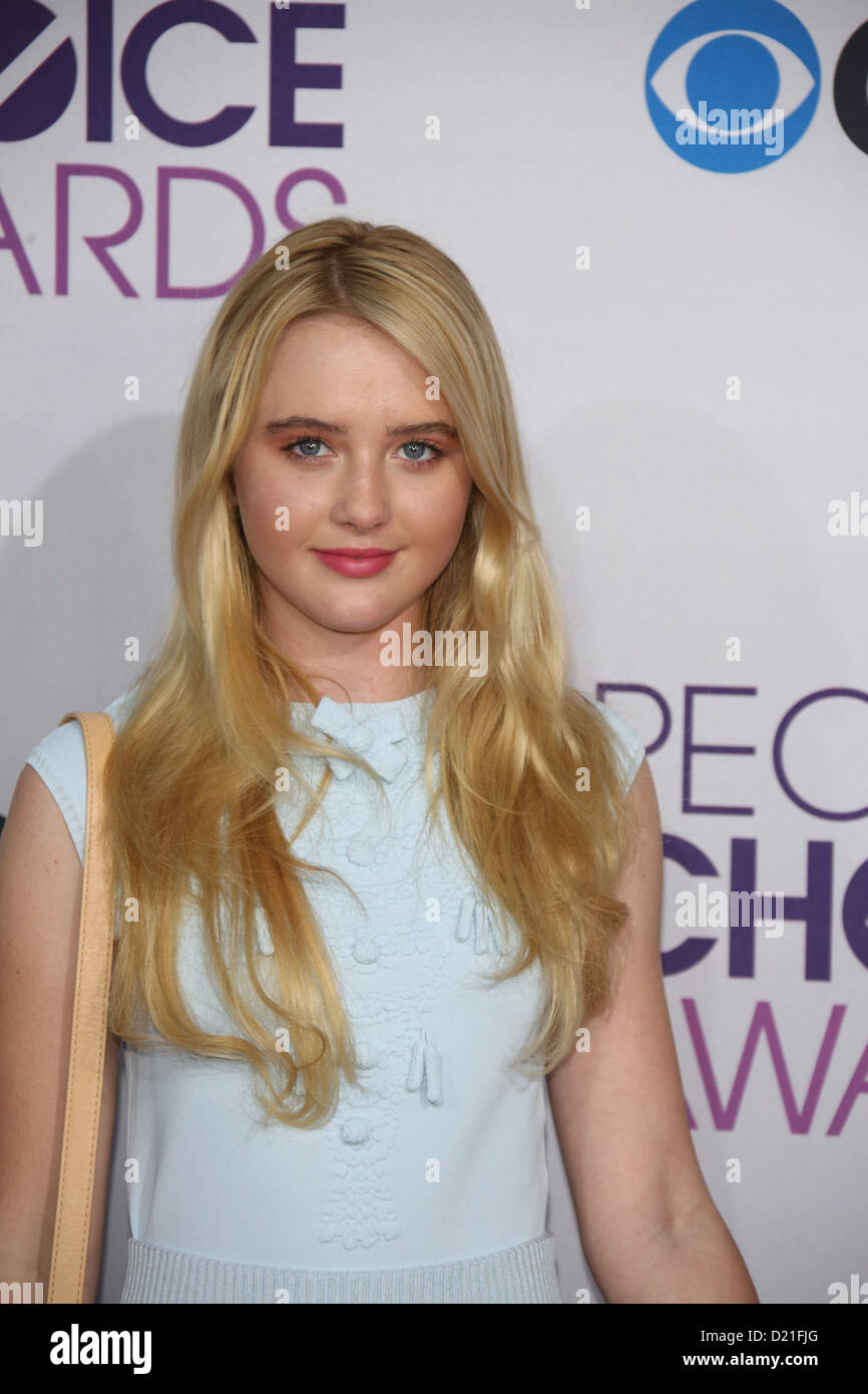 Actress Kathryn Newton arrives at the 39th Annual People's Choice Awards at Nokia Theatre at L.A. Live in Los Angeles, USA, on 09 January 2013. Photo: Hubert Boesl Stock Photo
