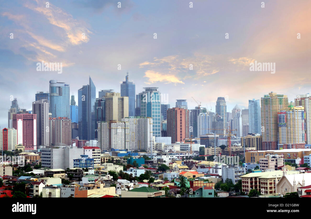 Skyline of Makati City, Manila, Philippines, Asia Stock Photo