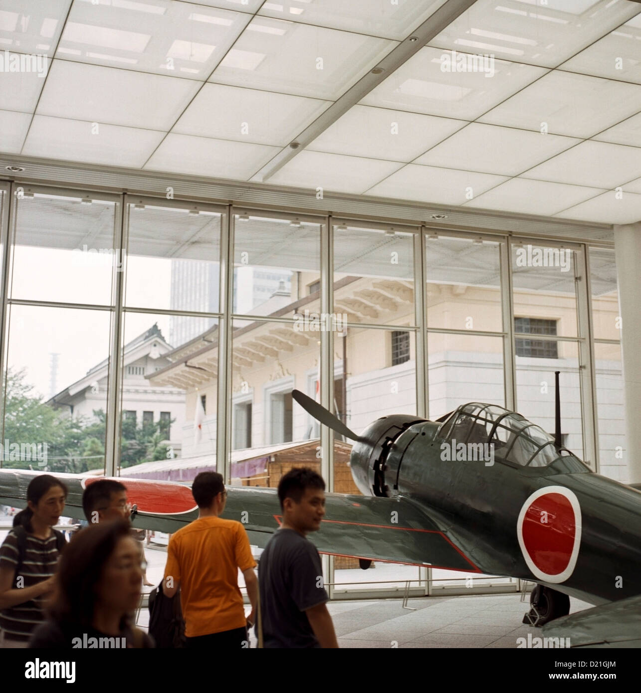 A Zero fighter on display in the Yushukan museum at the Yasukuni Shrine in Tokyo, Japan, July 15, 2005 Stock Photo