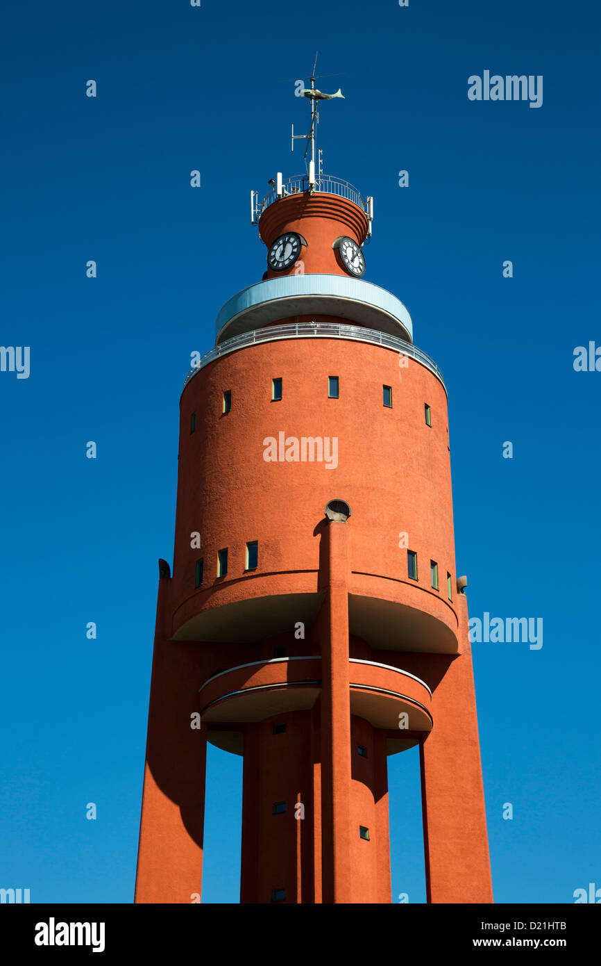 Hanko water tower under blue sky, Hanko, Southern Finland, Finland, Europe Stock Photo