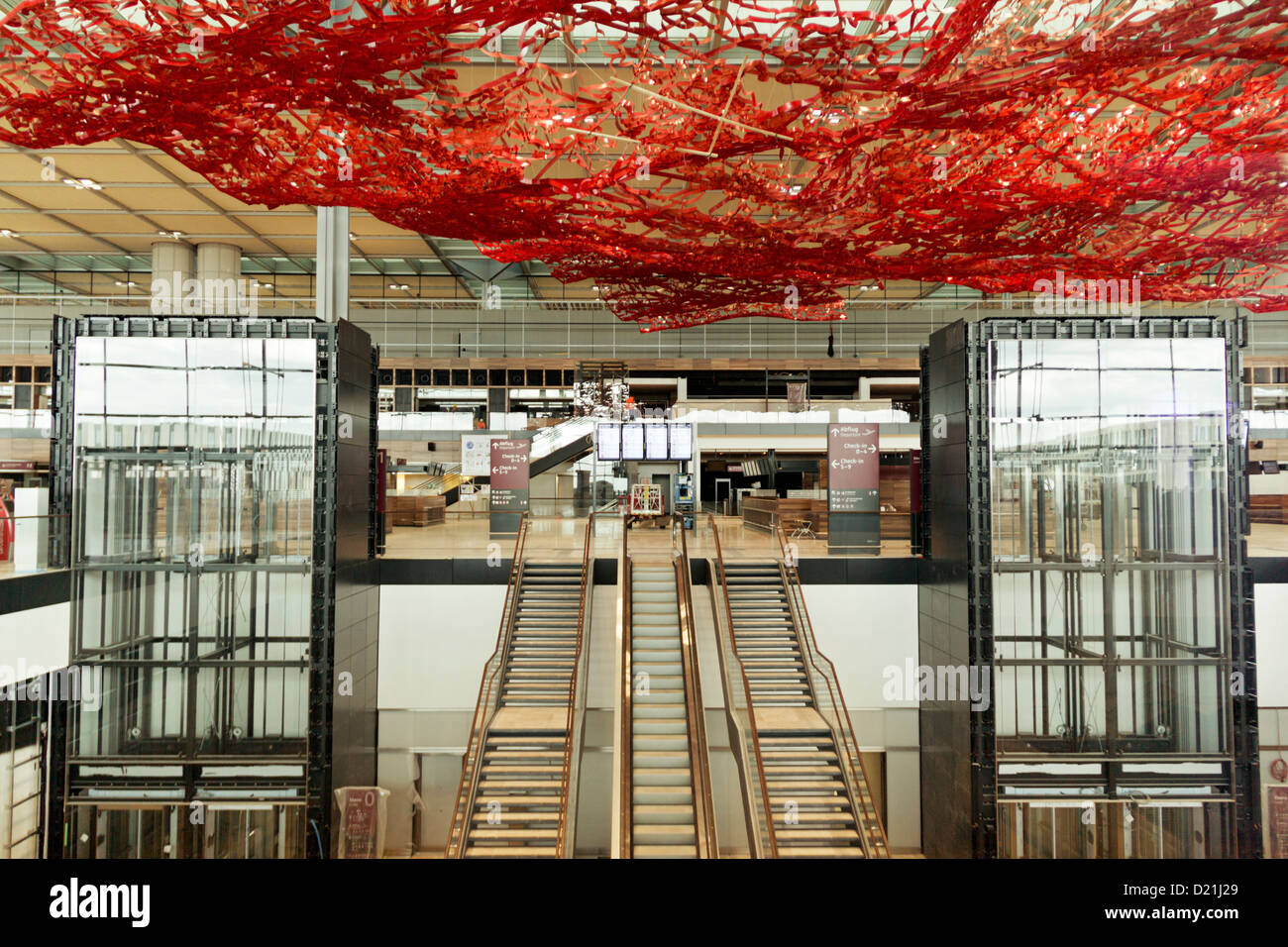 Terminal 1, Airport Berlin Brandenburg, Willy Brandt, BER Airport Schoenefeld, Berlin, Germany Stock Photo