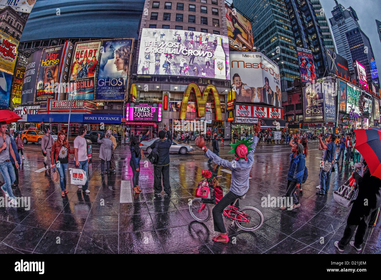People at the Times Square in the evening, 42th, Broadway, Manhattan, New York City, New York, USA Stock Photo