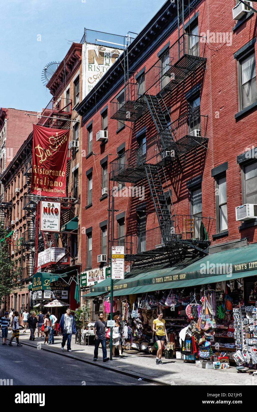 Shops and Restaurants, Little Italy, New York City, New York, USA Stock Photo