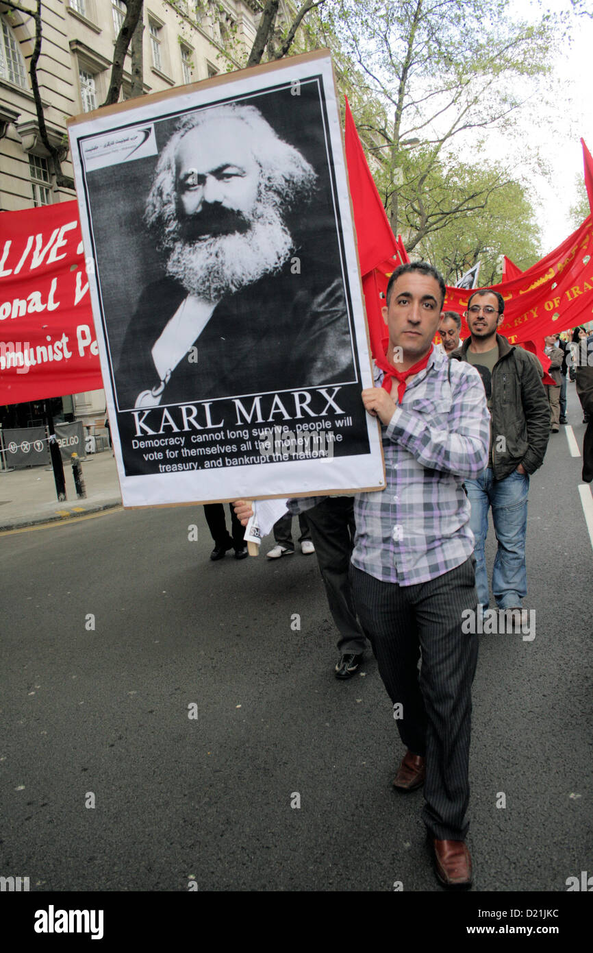 May Day manifestation in London, UK Stock Photo