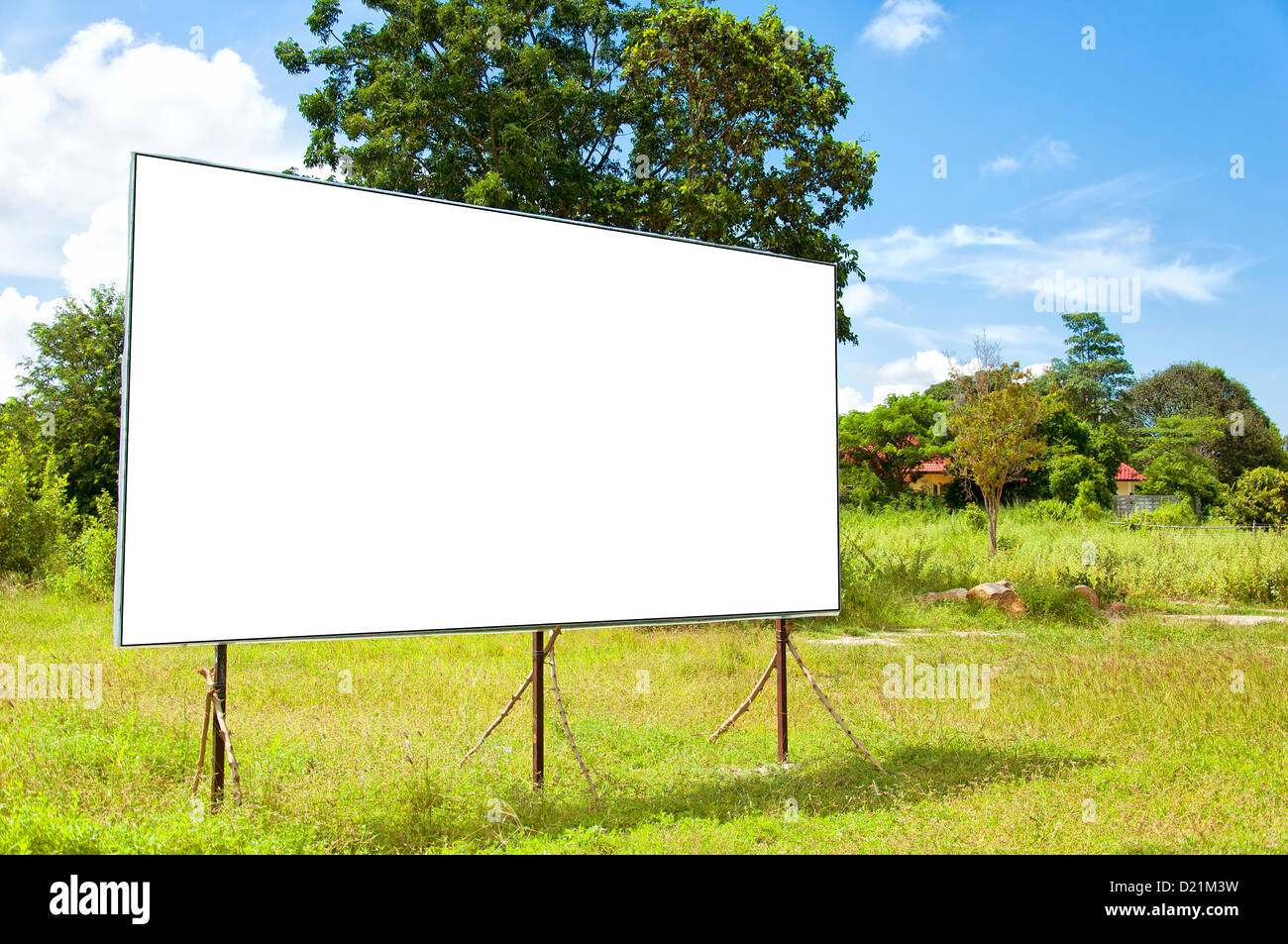 A blank bilboard situated in a rural location. Stock Photo