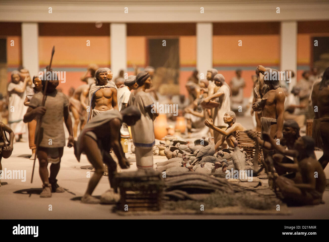 Museo Nacional De Antrolopogia in Mexico City DF - Tlatelolco Market Model in Mexica Room Stock Photo