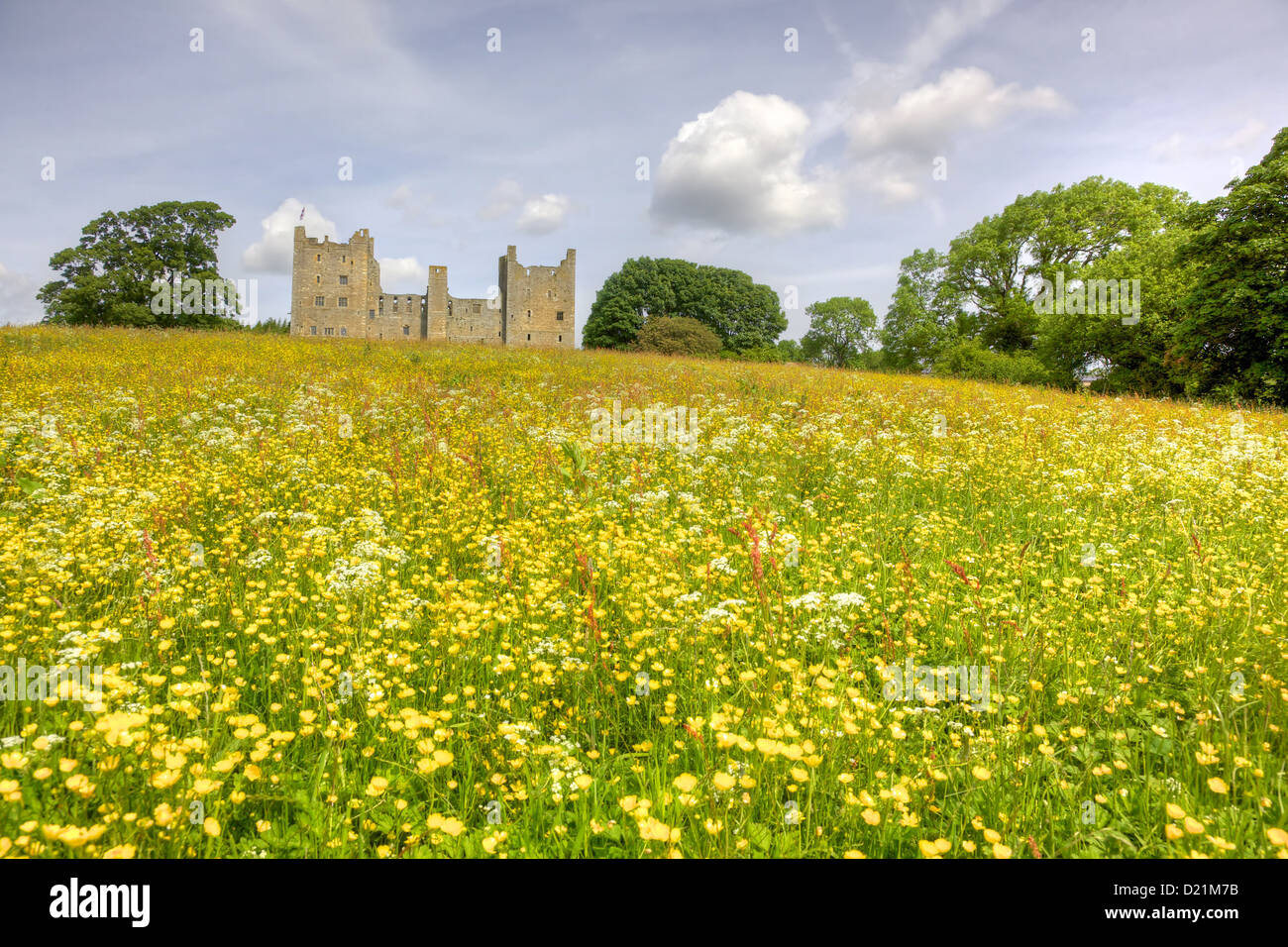 Bolton Castle, a 14th-century castle located in Wensleydale, North Yorkshire, in England. Stock Photo