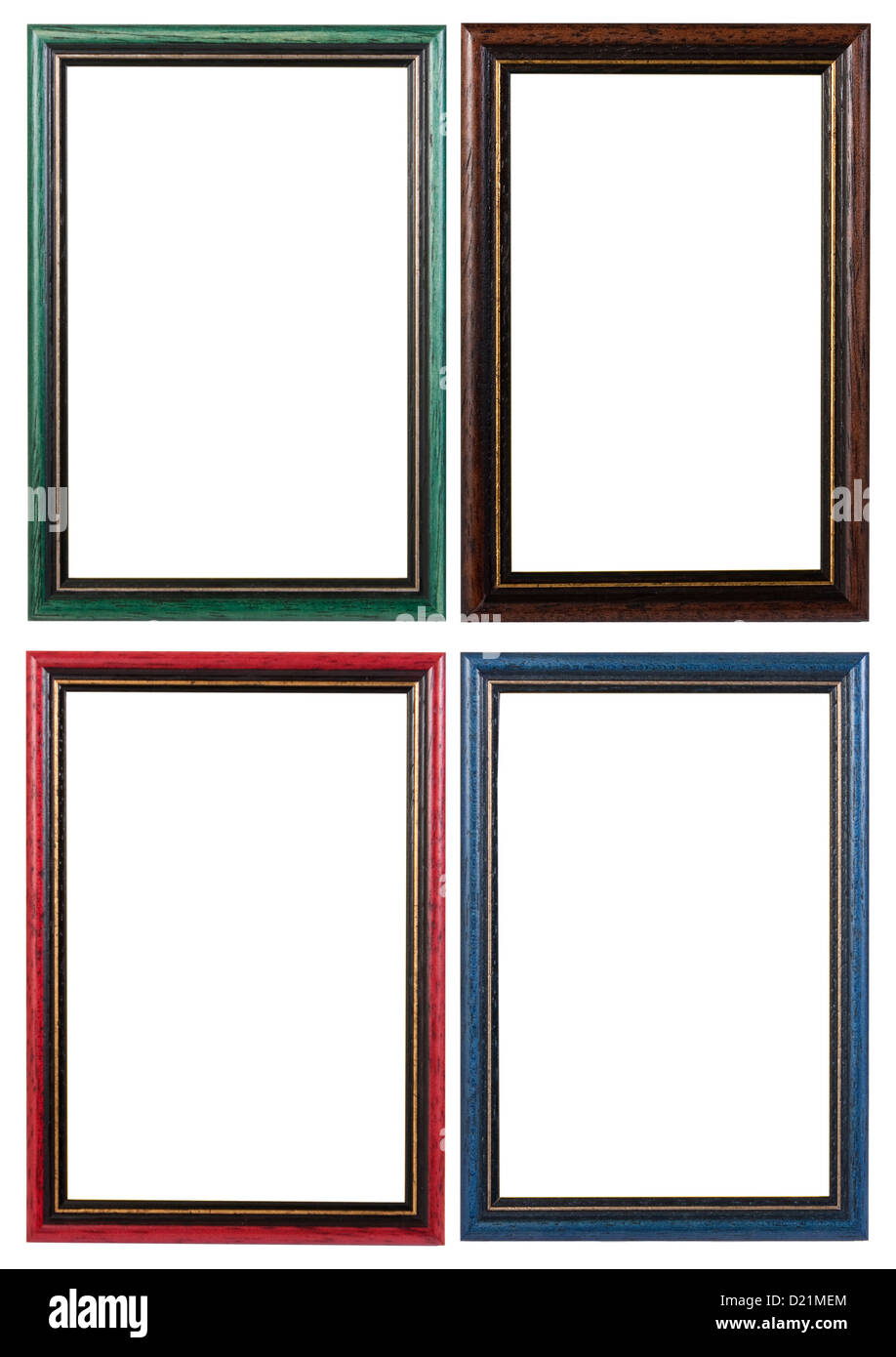 An assortment of classic picture frames isolated on white Stock Photo