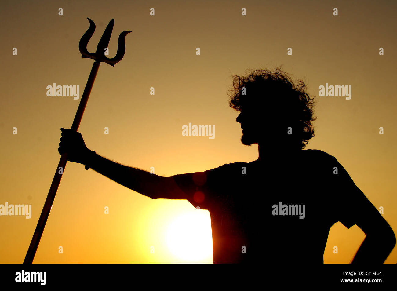 young guy with sward Stock Photo