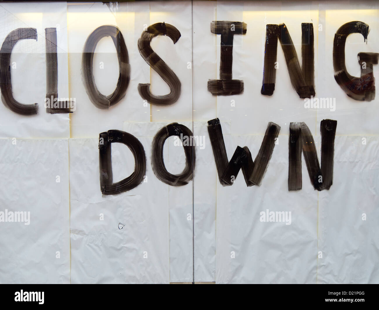Closing down shop going out of business. Stock Photo