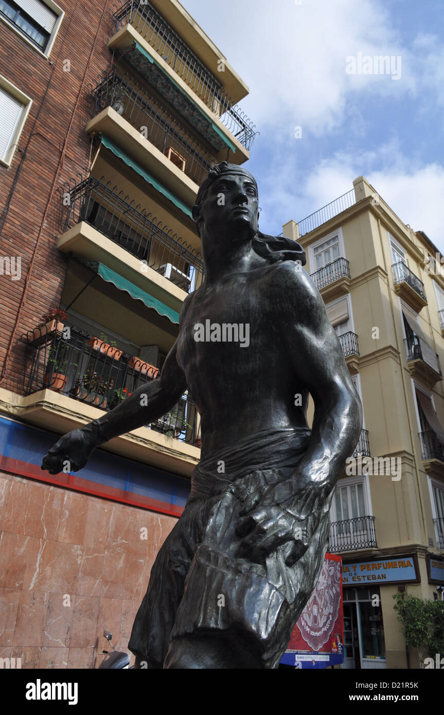 Valencia, Spain: statue of the Pelota Valenciana Player Stock Photo