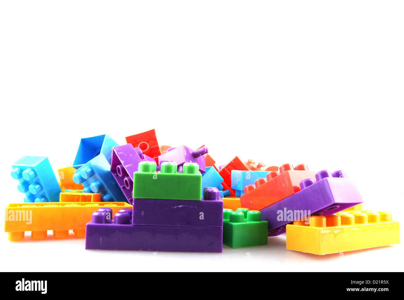 Plastic building blocks Stock Photo