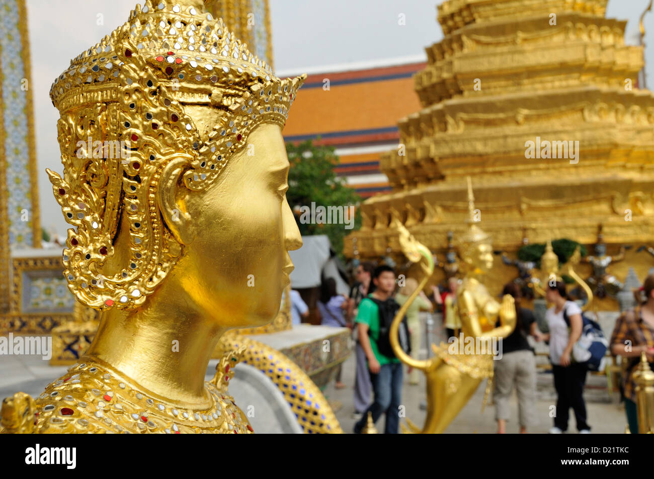 Kinnaree Statue, Wat Phra Kaew, Bangkok, Thailand, Asia Stock Photo