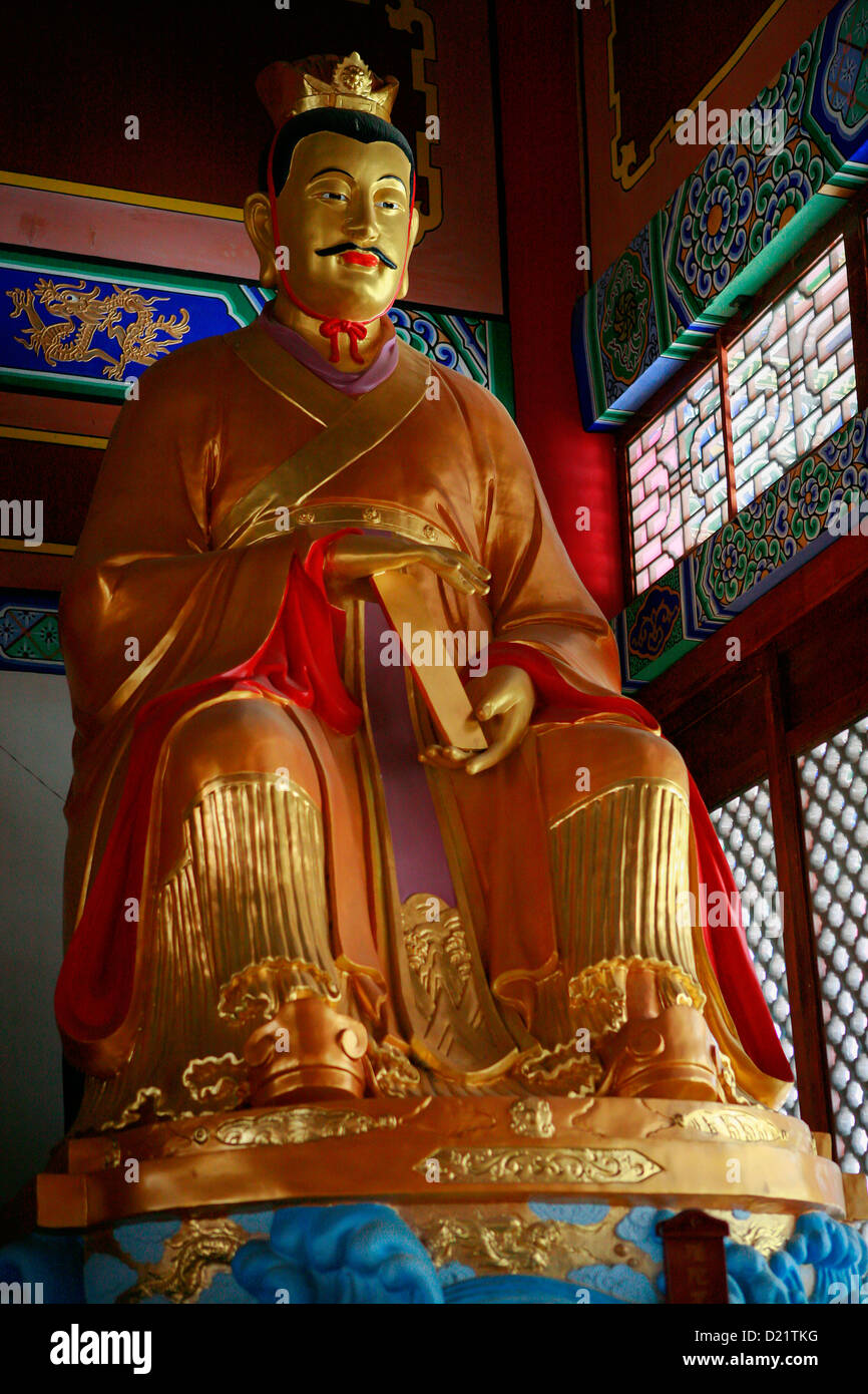 Iconic statue displayed inside the Chongsheng Temple in the grounds of the Three Pagodas Park in Dali, Yunnan, Southwest, China Stock Photo