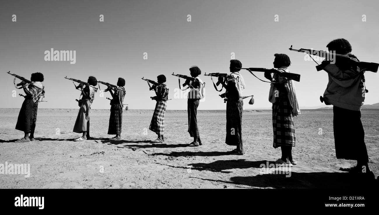Afar Tribe Warriors, Assaita, Afar Regional State, Ethiopia Stock Photo ...
