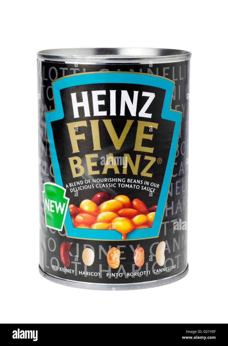 Tin of Heinz Five Beanz. Stock Photo