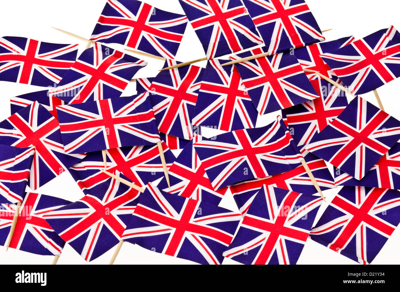 Union Jack Flags on Cocktail Sticks to Decorate Food Stock Photo Alamy