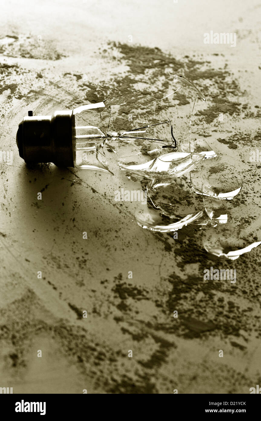 Broken light bulb on the ground Stock Photo Alamy