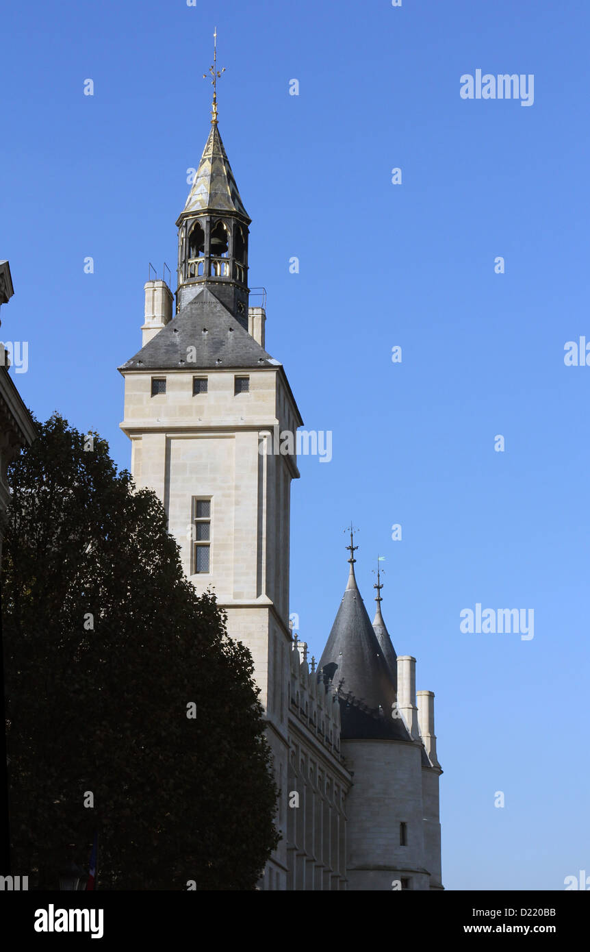 Old prison (conciergerie) on the island in the center of Paris Stock Photo