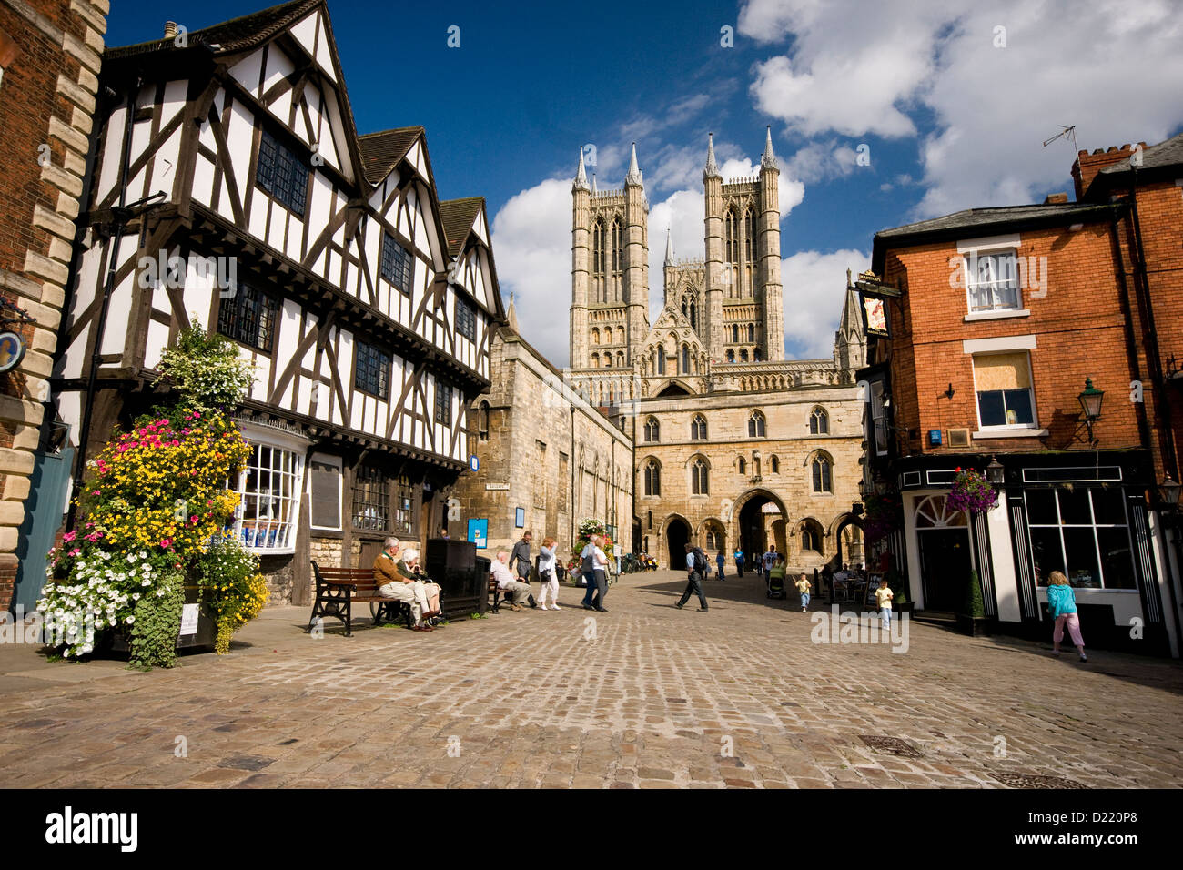 Lincoln Cathedral West Front seen from Castle Square Stock Photo - Alamy