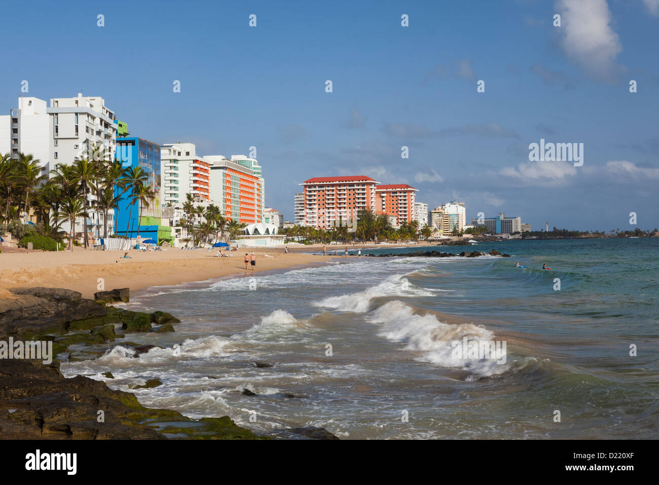 Hotels Along Condado Beach San Juan Puerto Rico Stock Photo Alamy