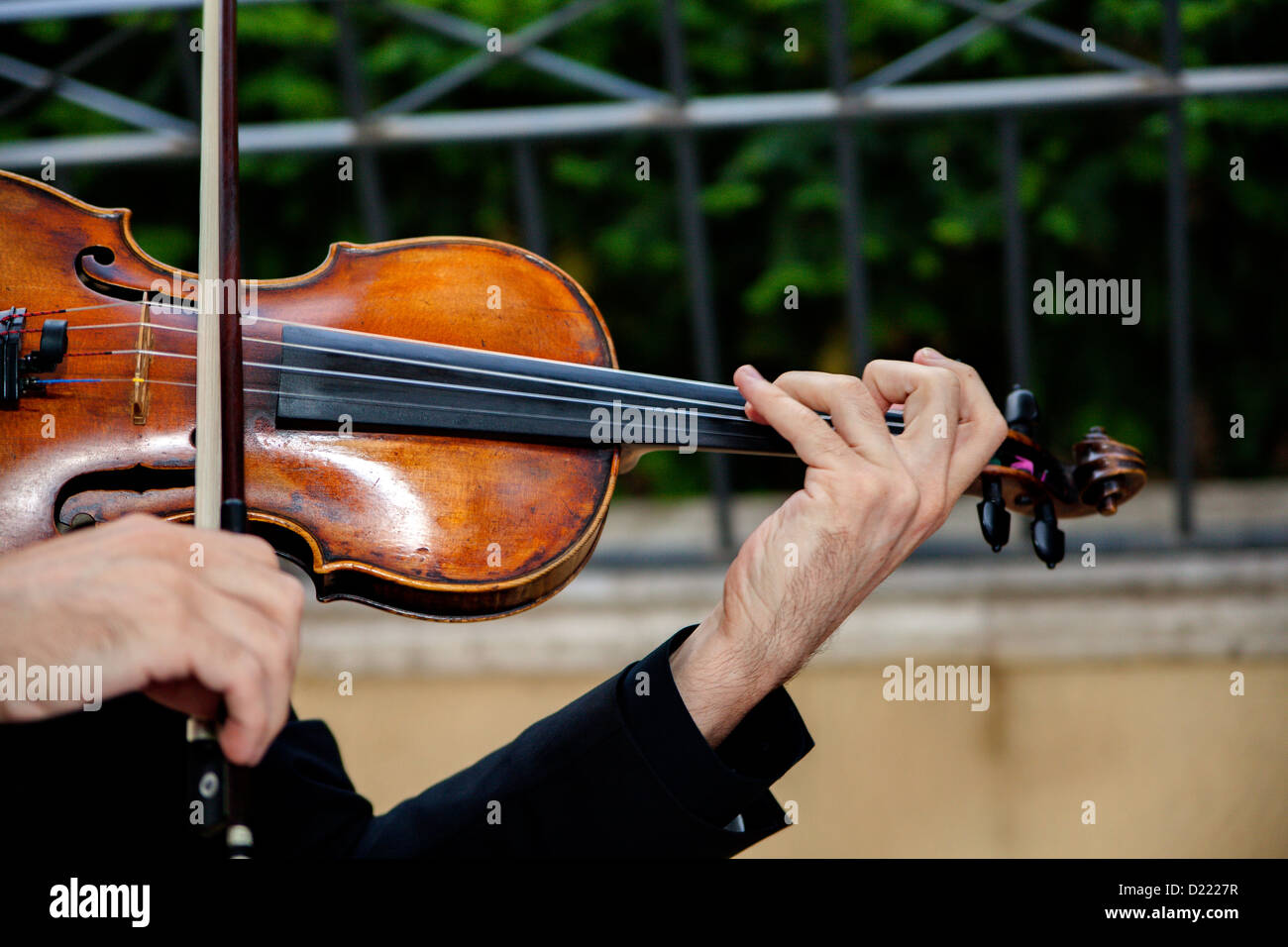 Man playing violin Stock Photo
