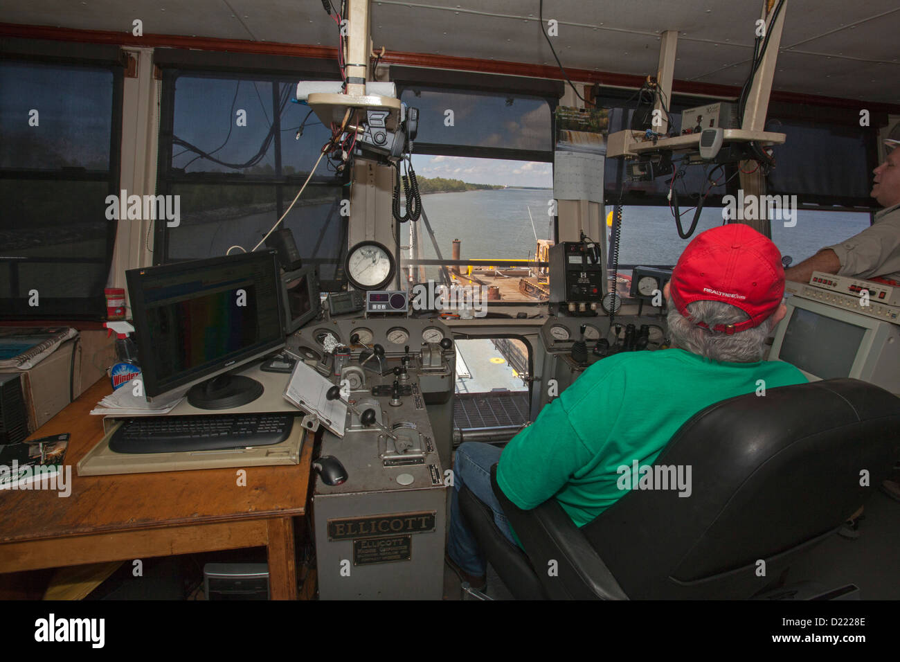 A dredge on the Mississippi River used in the Lake Hermitage Marsh