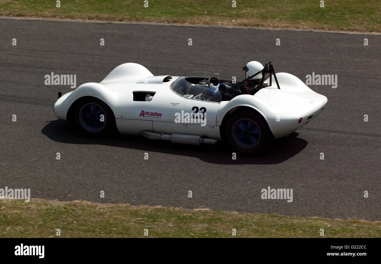 Ian Wright driving a 1962 Chaparral Mk1 in the sprint event at motorsport at the palace 2011 Stock Photo