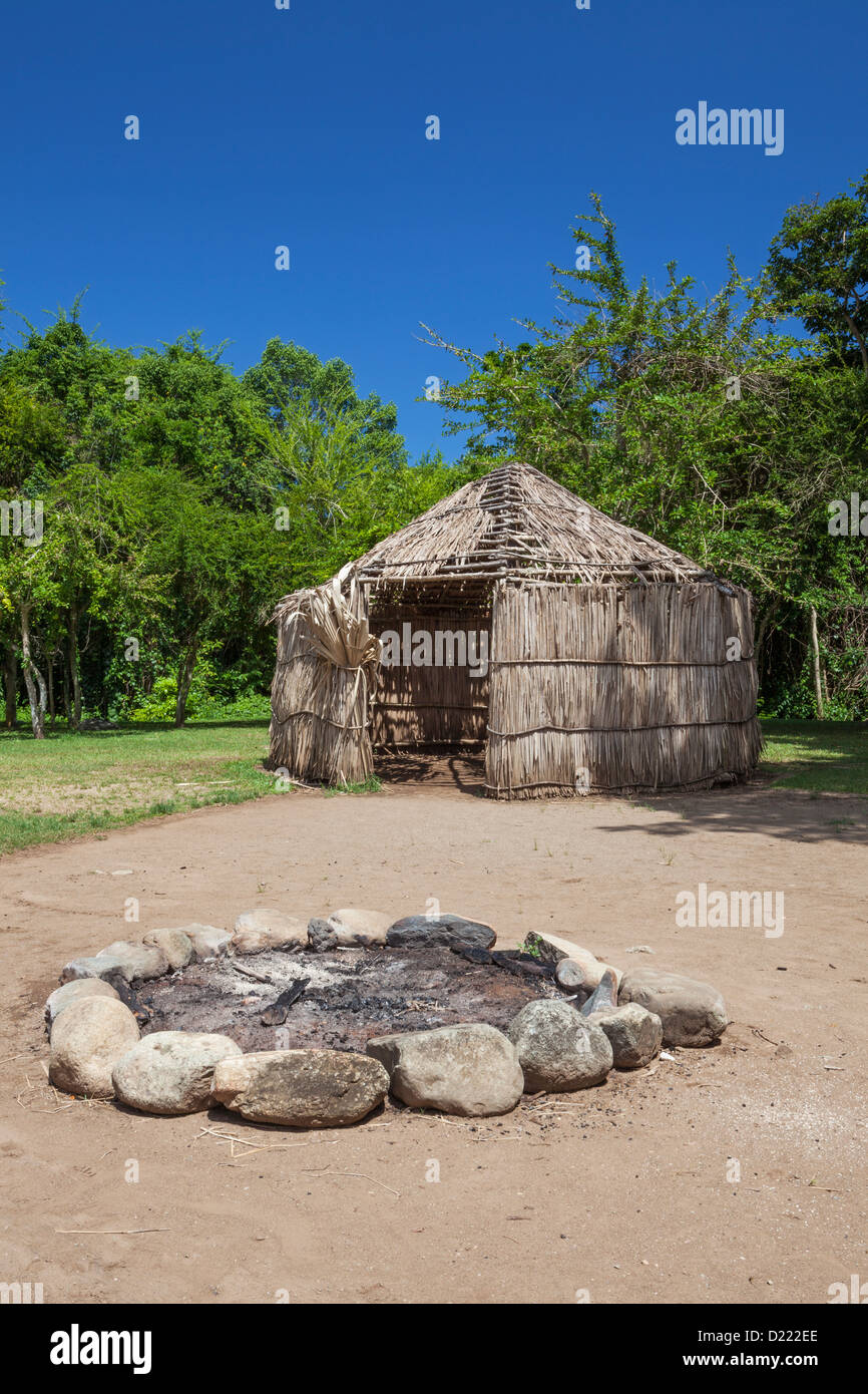 Indigenous tribe huts, at Centro Ceremonial Indigena de Tibes, Ponce, Puerto Rico Stock Photo