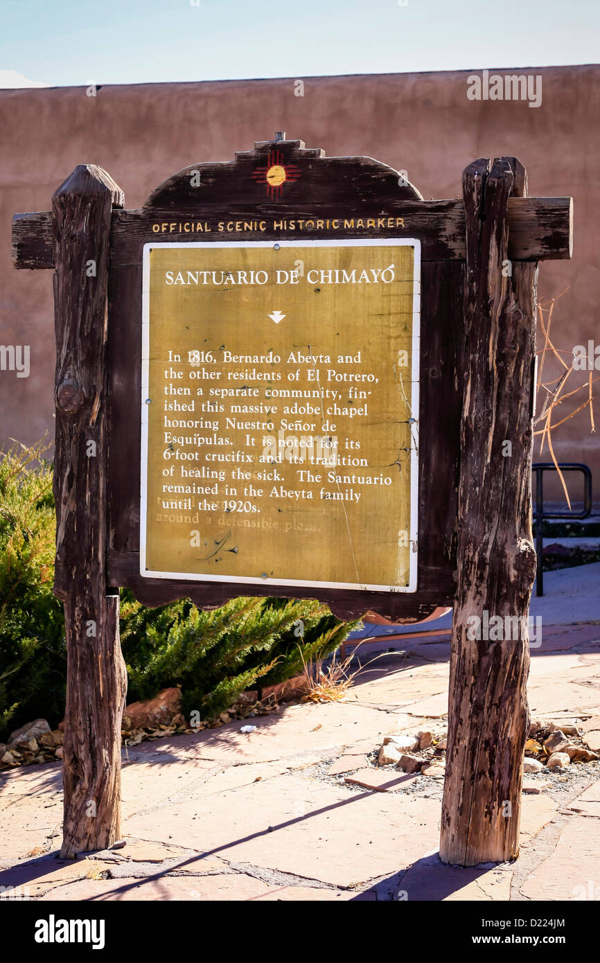 Information Placard at Santuario de Chimayo New Mexico Stock Photo Alamy