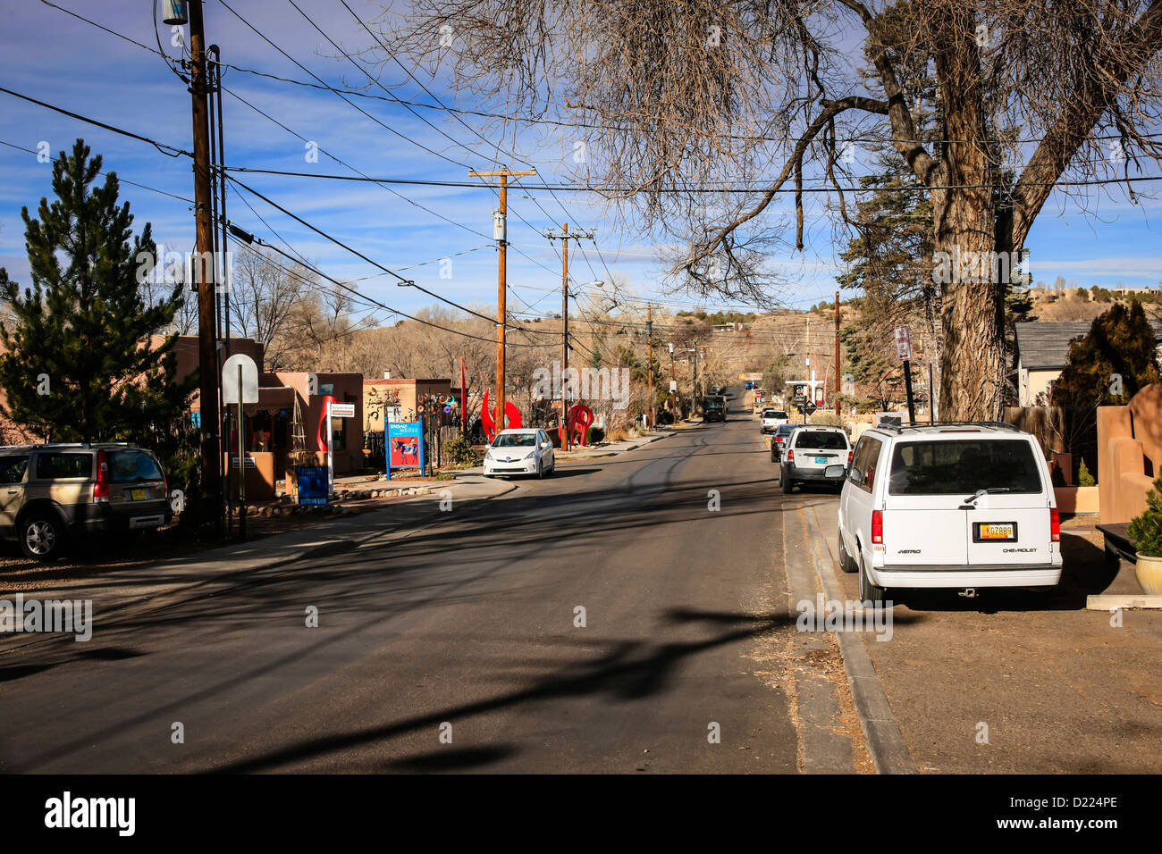 Residential street in Santa Fe New Mexico Stock Photo - Alamy