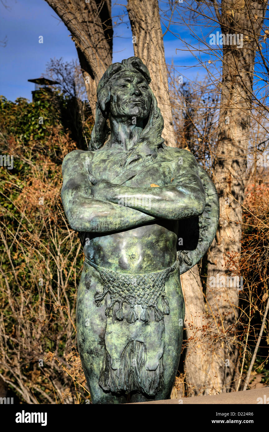 Statue of Geronimo on Canyon Road Santa Fe NM Stock Photo Alamy