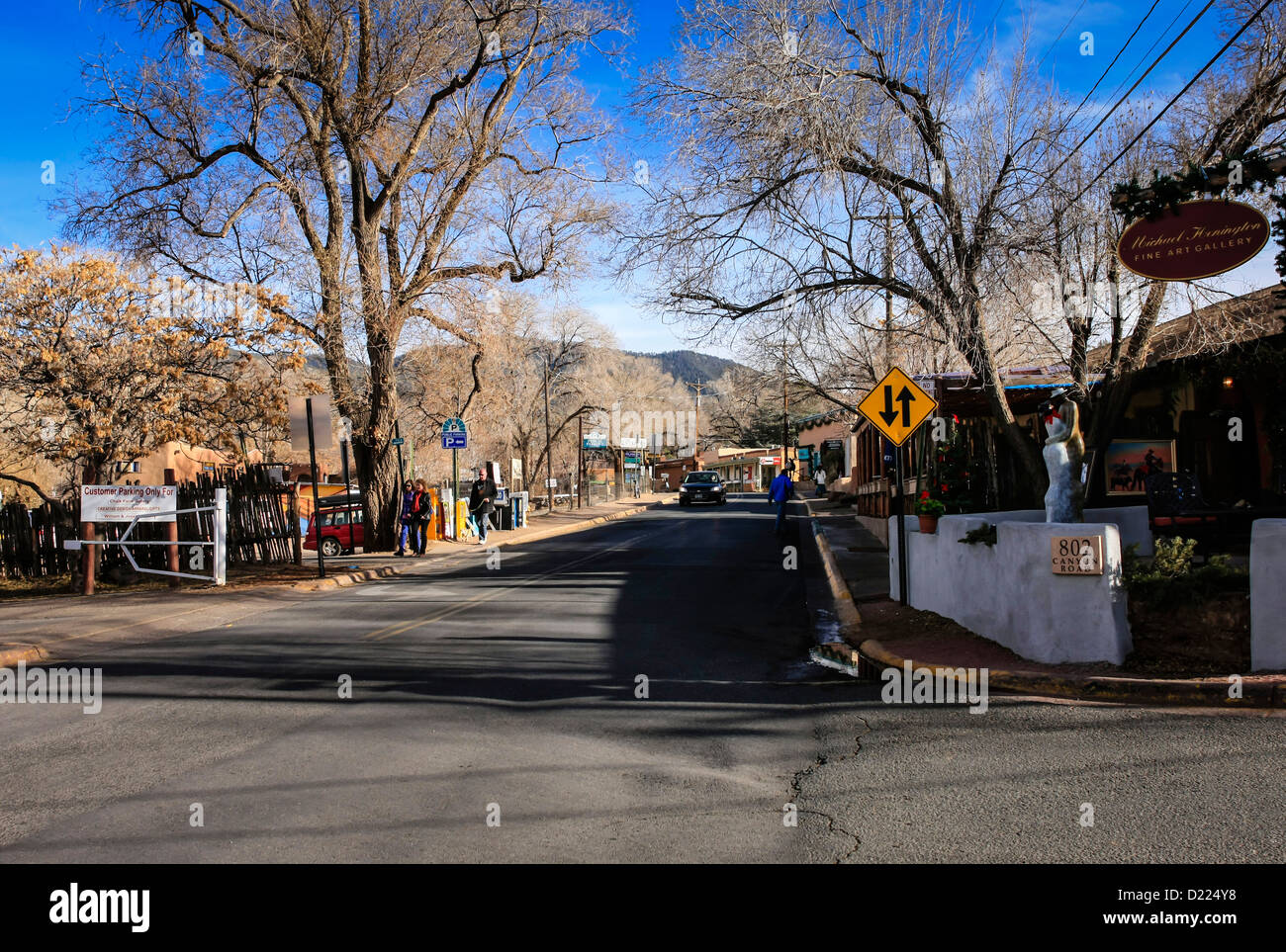 Residential street in Santa Fe New Mexico Stock Photo - Alamy