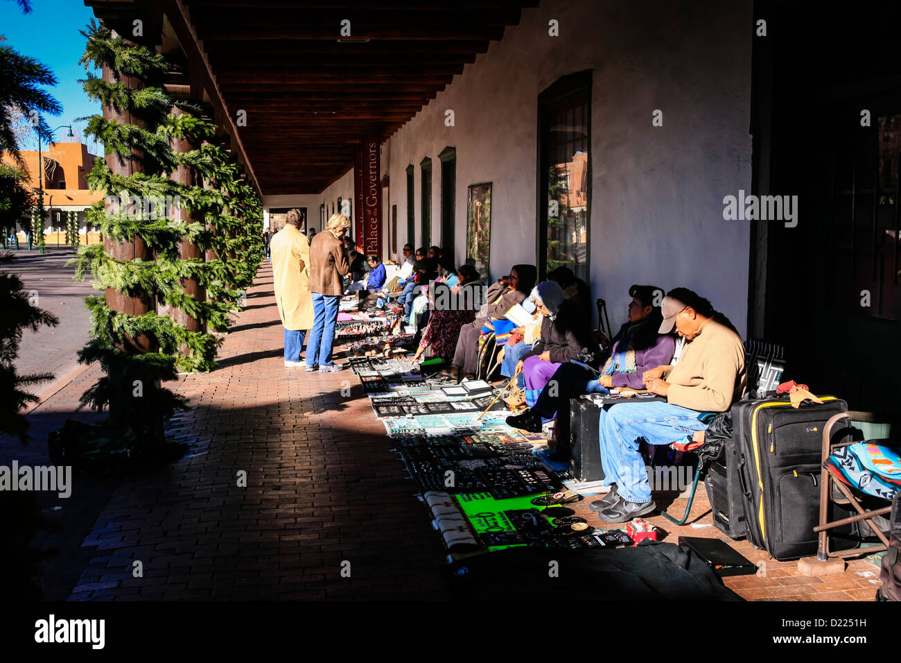 Native American Apache Art Market in Santa Fe New Mexico Stock Photo