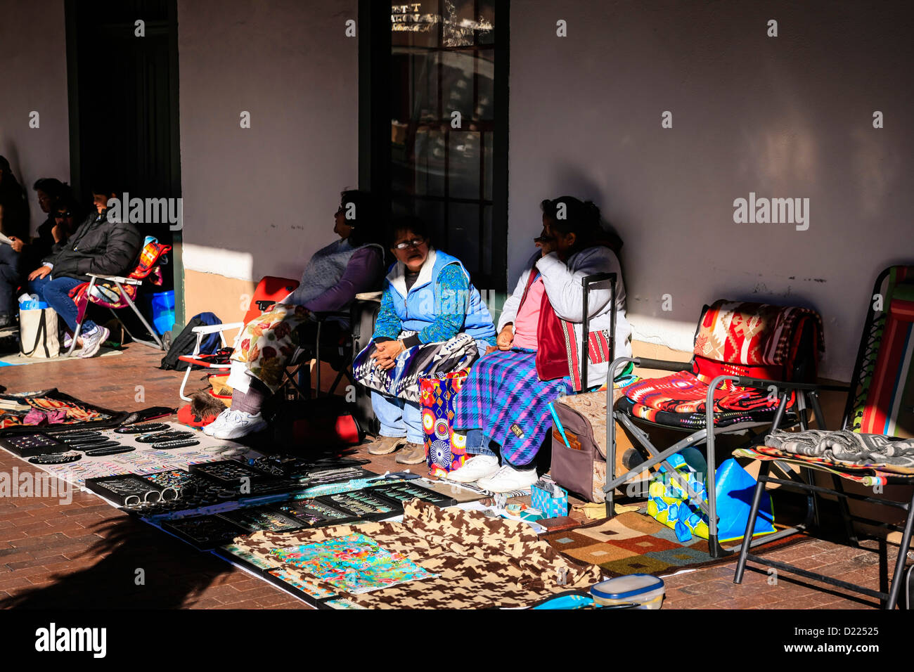Native American Apache Art Market in Santa Fe New Mexico Stock Photo
