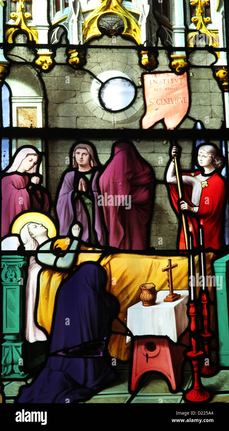 Scenes from the life of St. Genevieve, Saint Etienne du Mont Church, Paris Stock Photo