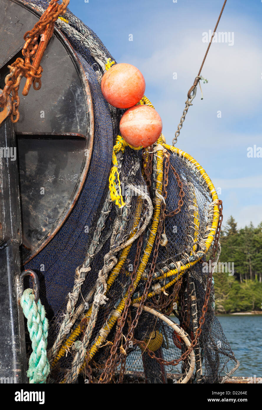 Roll fishing net on back hi-res stock photography and images - Alamy