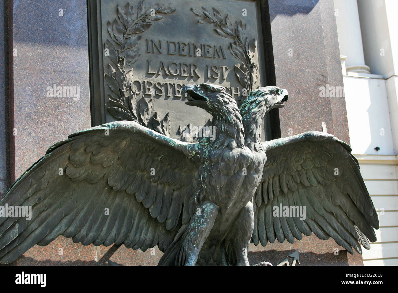 Austrian symbol two headed eagle statue Stock Photo