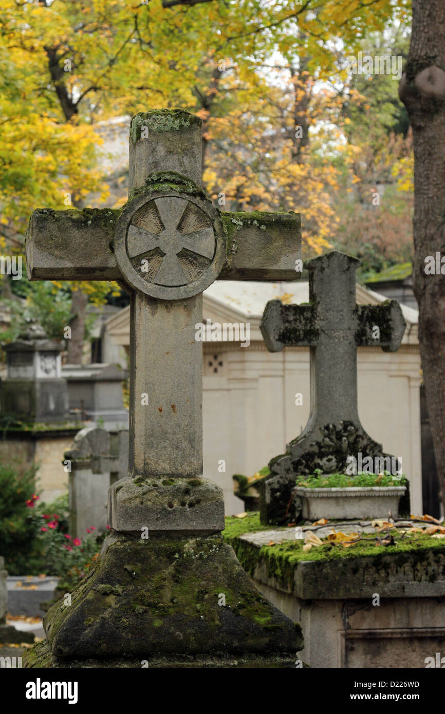 Pere-Lachaise cemetery in Paris, France Stock Photo