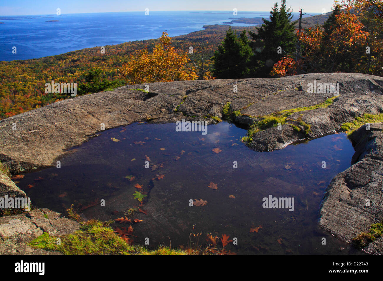 View of Penobscot Bay From Bald Rock Mountain Trail, Camden, Maine, USA