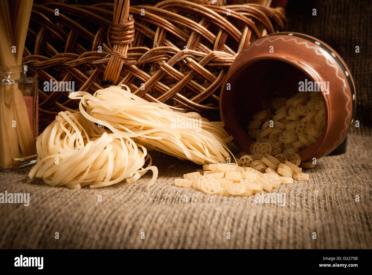 healthy meal with bread and cereals Stock Photo