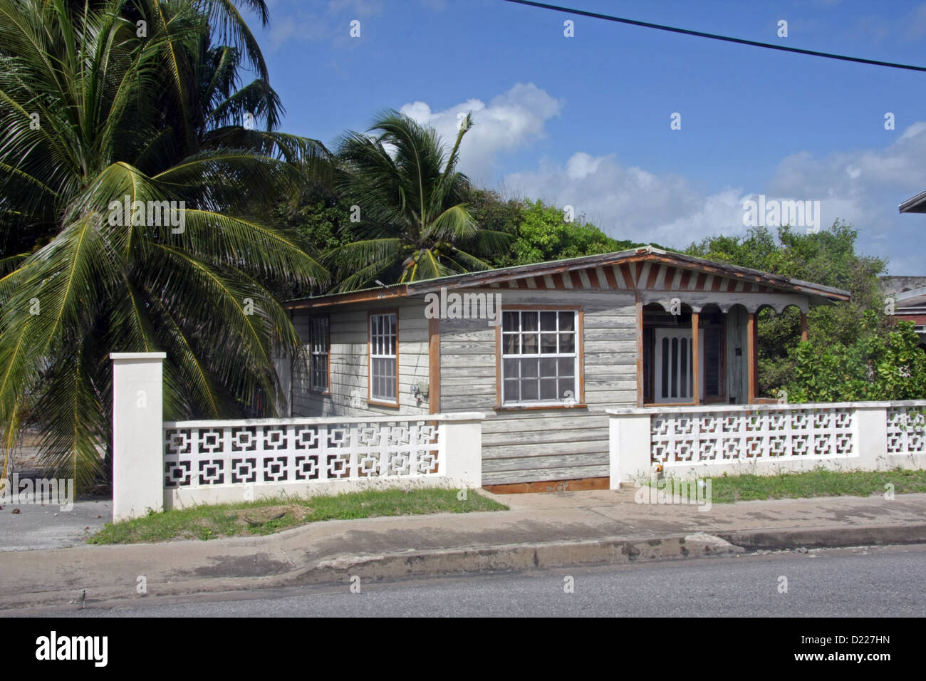 typical small simple house in Barbados Stock Photo