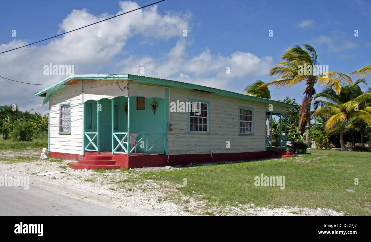 typical small simple house in Barbados Stock Photo